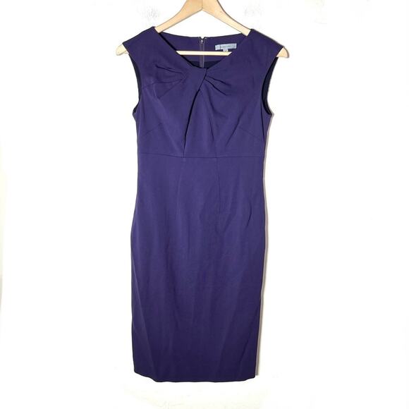 Classiques Entier purple wool sleeveless business casual sheath dress sz 2 B120 - Picture 1 of 4